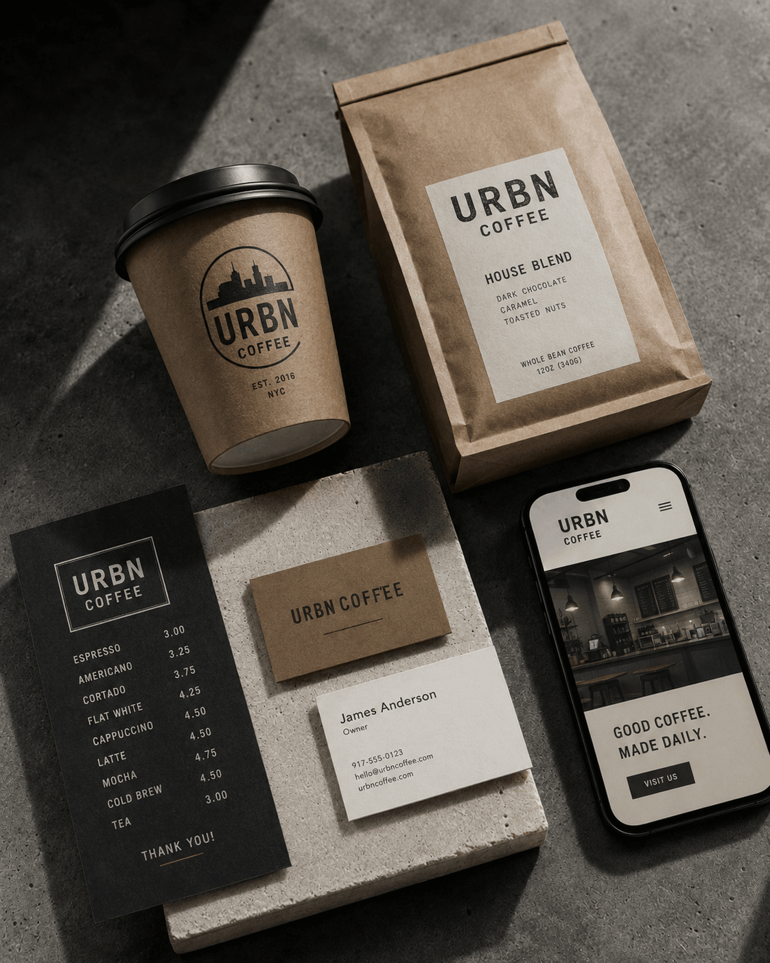 Coherent redesigned brand with structured typography and bold visual system